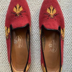 Stubbs and Wooten Needlepoint Bee Slippers